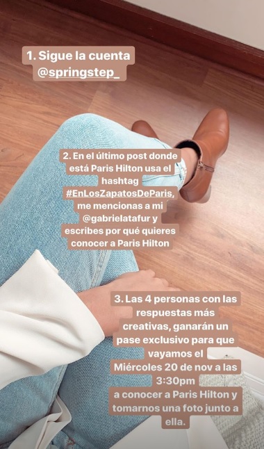 Gabriela Tafur historia de Instagram