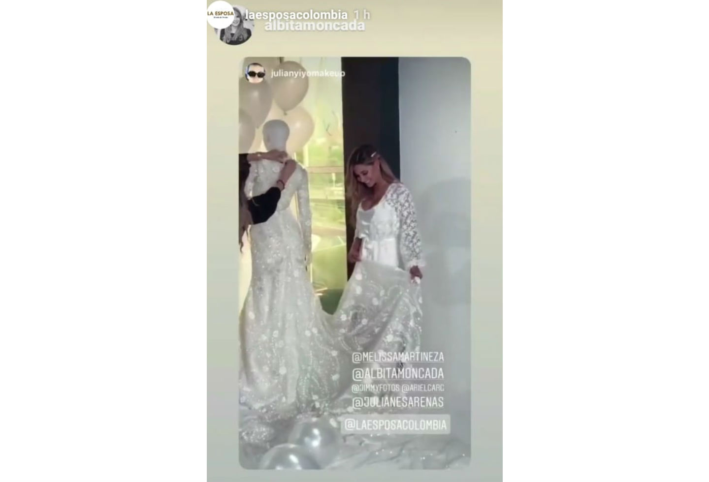Melissa Martínez y su vestido de novia
