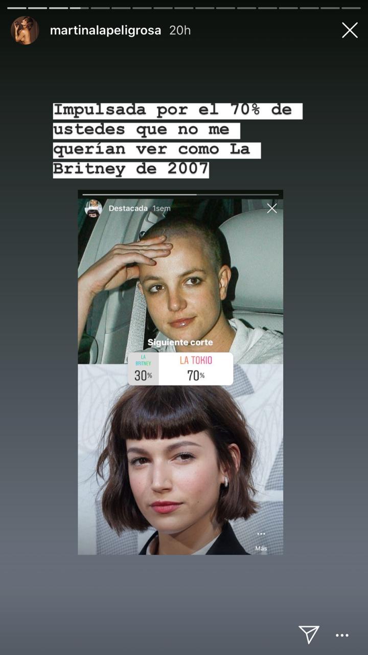 Captura del Instagram de Martina 'La peligrosa'