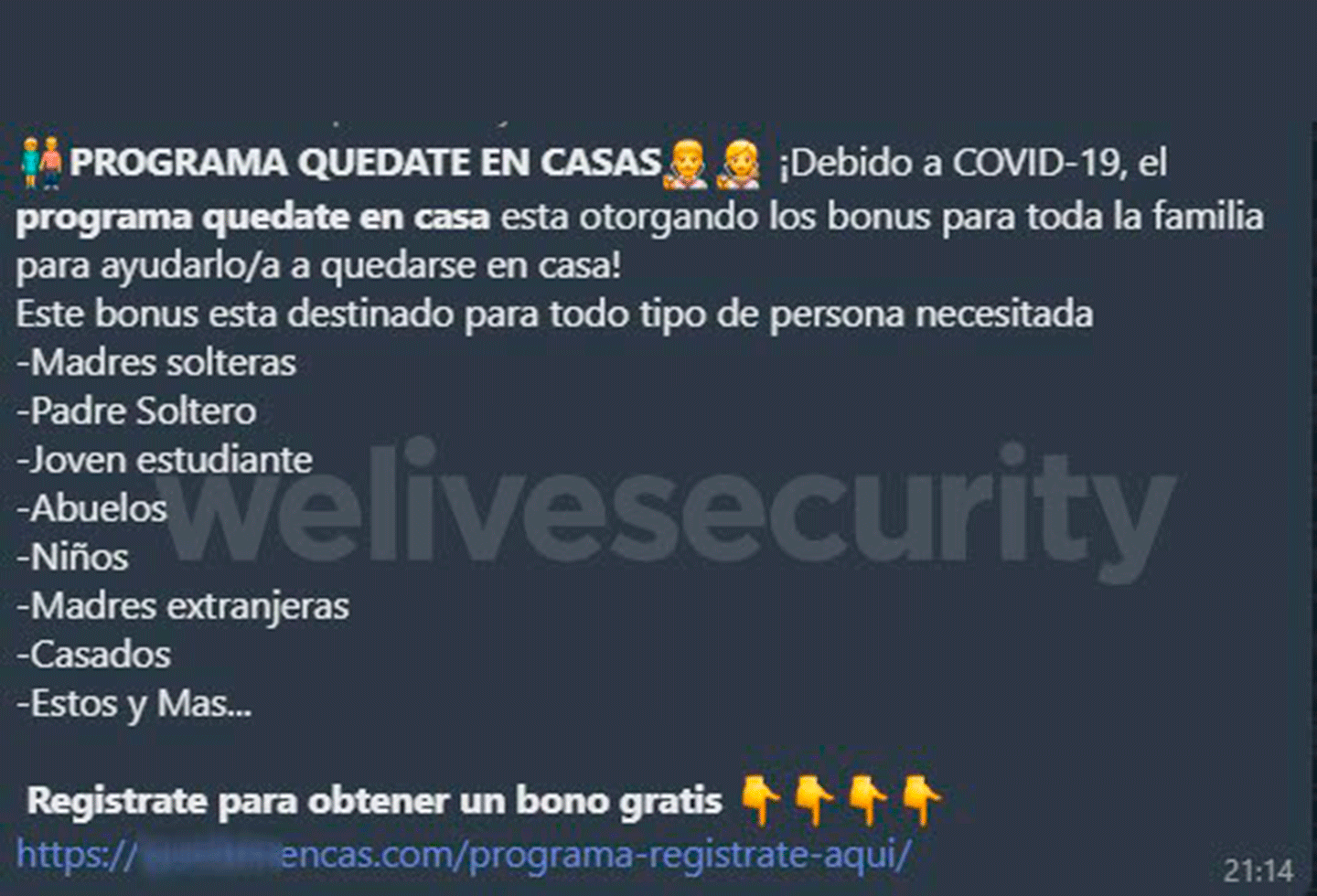 Estafa en WhatsApp