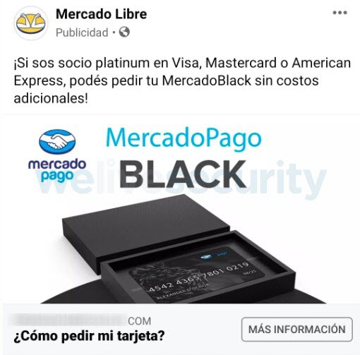 Anuncio falso de Mercado Pago