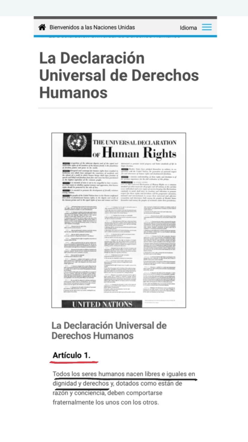Declaración de derechos humanos, citada por Ángela Ponce