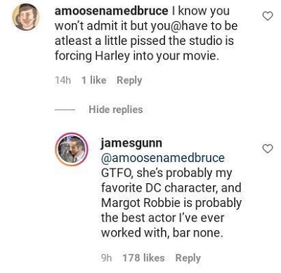 Pantallazo Instagram de James Gunn
