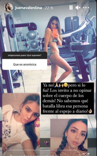 Juana Valentina, historias en Instagram