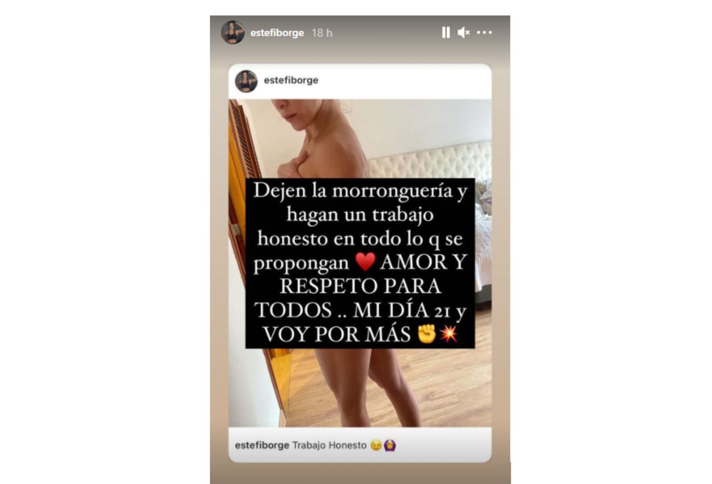 Estefanía Borge y los cambios tras desafío de 21 días