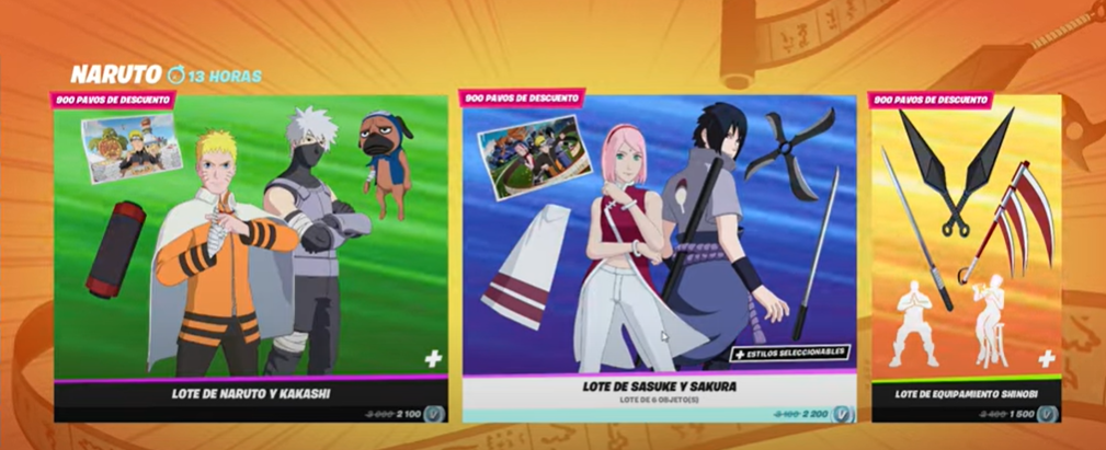 Lotes de Naruto en Fornite