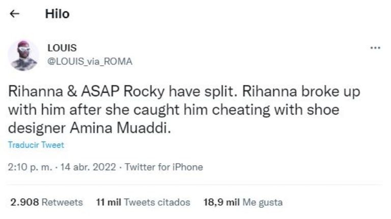 Rihanna habría terminado con A$AP Rocky