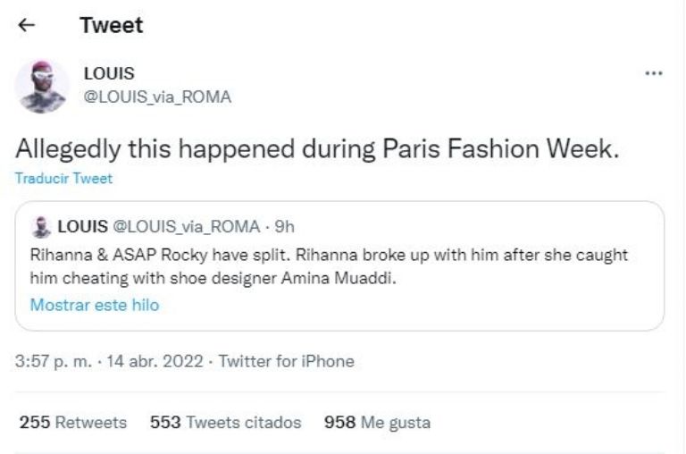 Rihanna habría terminado con A$AP Rocky