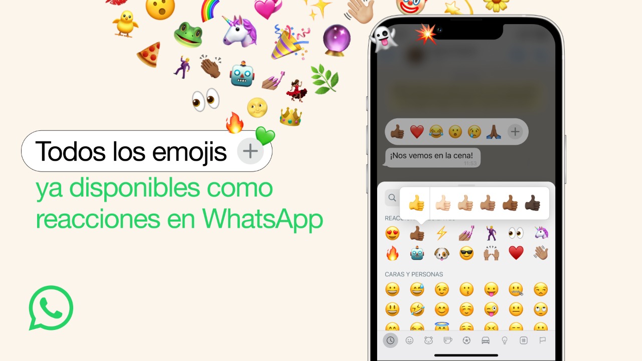 Ahora puede reaccionar a un mensaje de WhatsApp con cualquier emoji