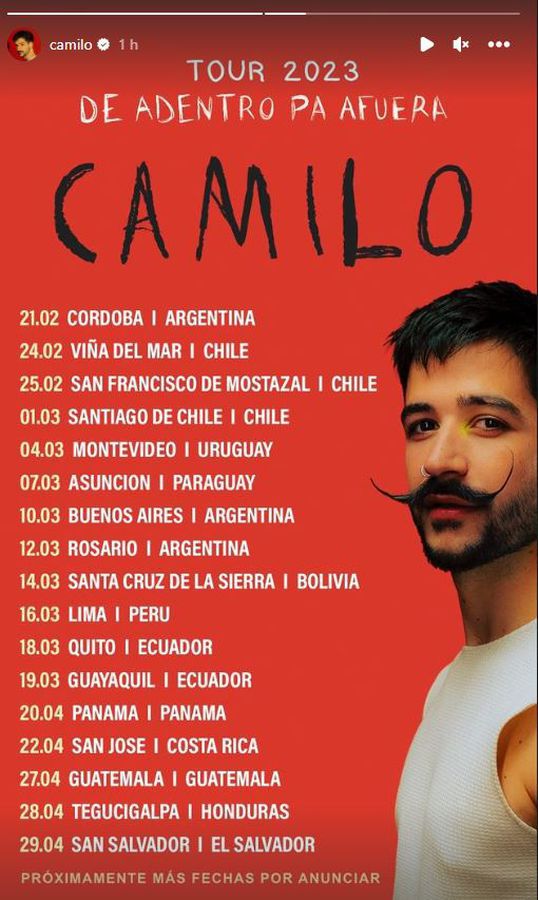 Fechas concierto camilo echeverry