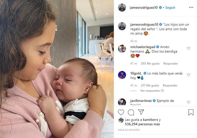 Salomé y Samuel, hijos de James Rodríguez