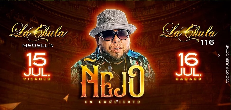Ñejo en concierto en Bogotá y Medellín