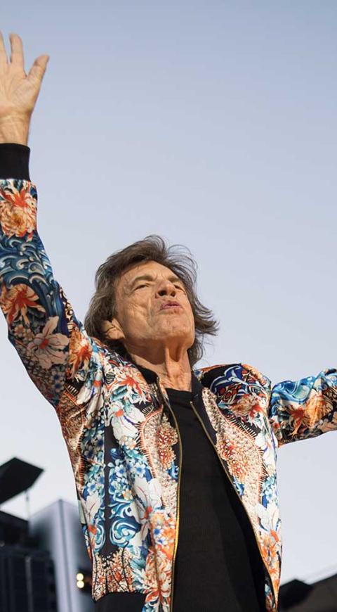 Mick Jagger en un concierto de The Rolling Stones en el Mercedes Benz-Arena