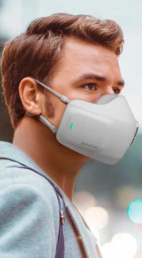 Tapabocas con purificador de aire