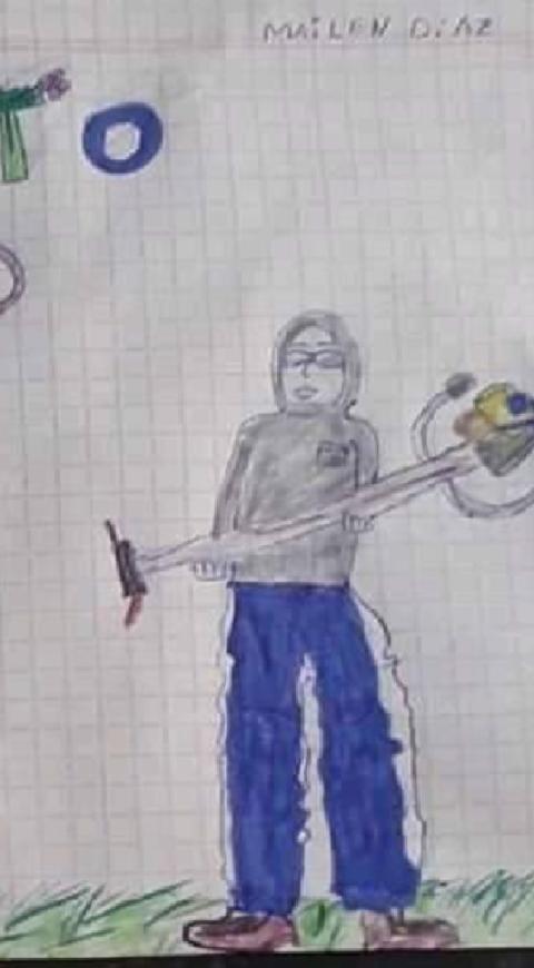 Niña en Argentina hace dibujo para que su padre consiga trabajo