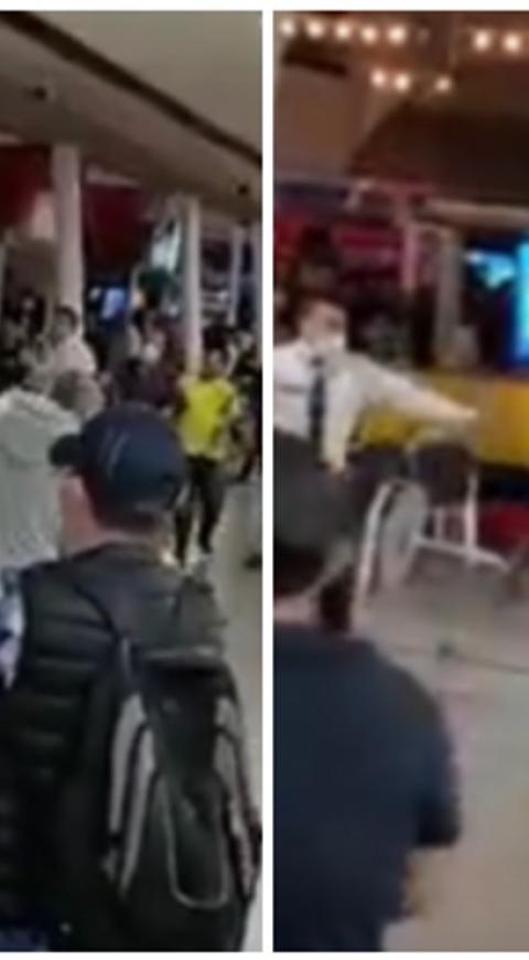 Hinchas de Colombia se van a los 'sillazos' tas empate con Ecuador