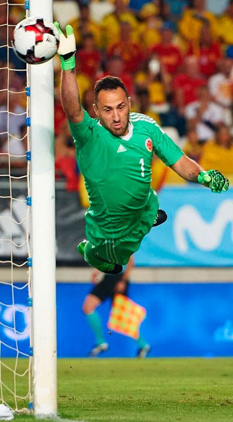 David Ospina defendiendo el arco de la Selección Colombia