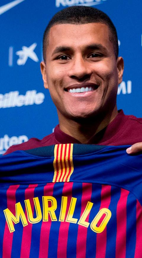 Jeison Murillo con la camiseta del Barcelona