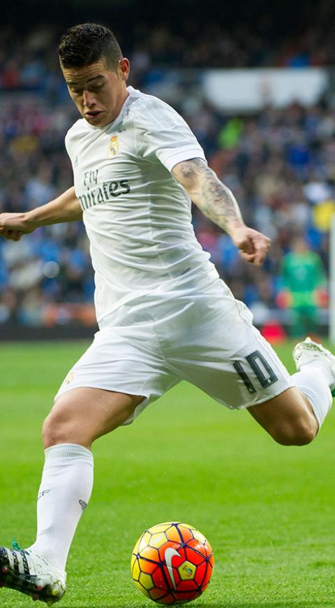 James Rodríguez cuando jugaba con el Real Madrid