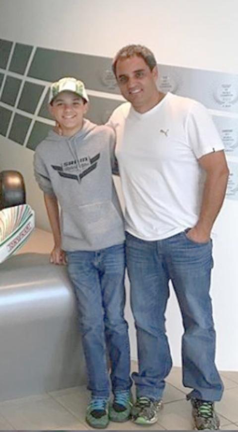 Juan Pablo Montoya y su hijo