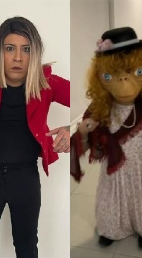 Influencer disfrazado de Doctora Pola y ET
