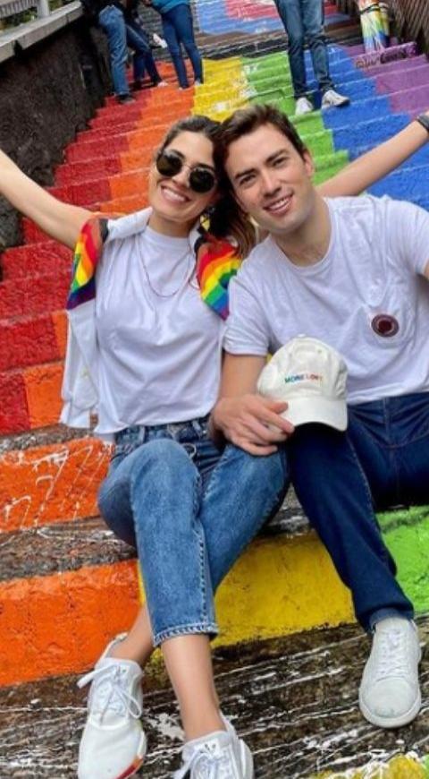 Esteban Santos y Gabriela Tafur Esteban Santos y su novia Gabriela Tafur