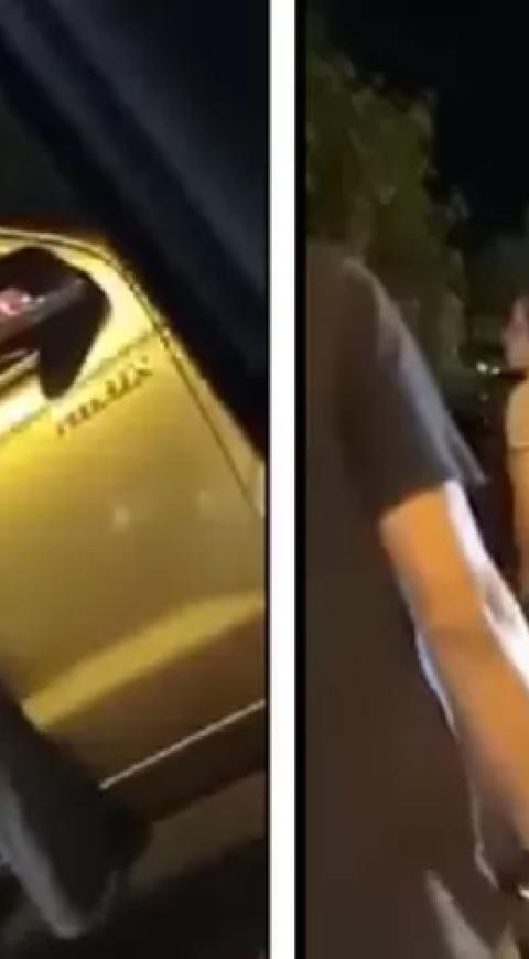Mujer se cuelga de carro de su esposo Mujer se cuelga de carro de su esposo