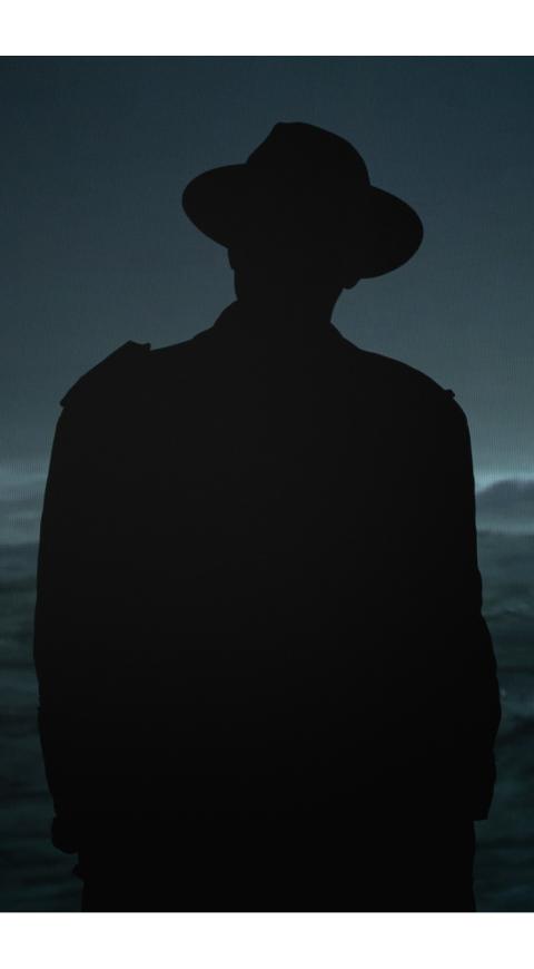 Sombrerón Silueta de un hombre con un sombrero grande