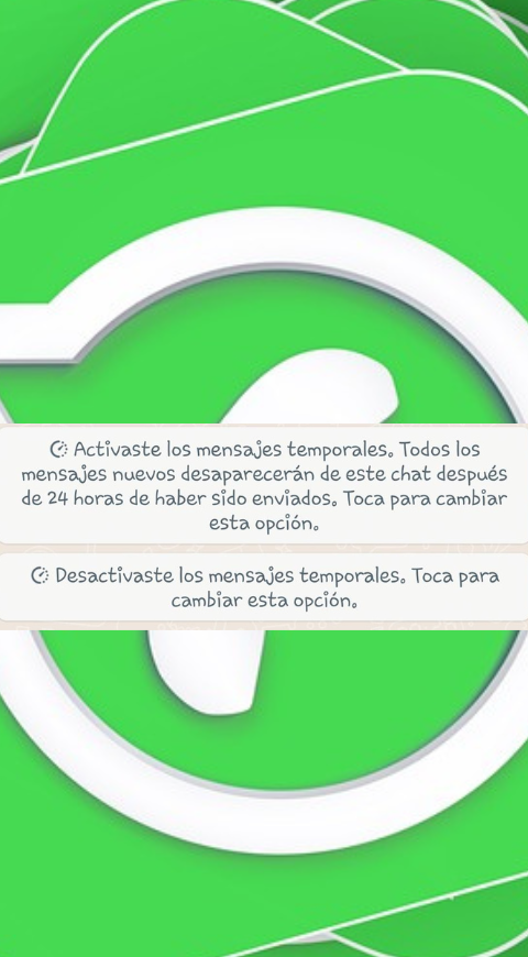 Mensajes temporales de WhatsApp Mensajes temporales de WhatsApp