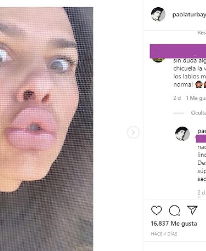 Paola Turbay comentario en Instagram