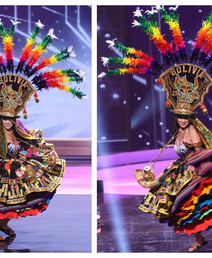 Miss Bolivia Lenka Nemer en Miss Universo - desfile en traje típico