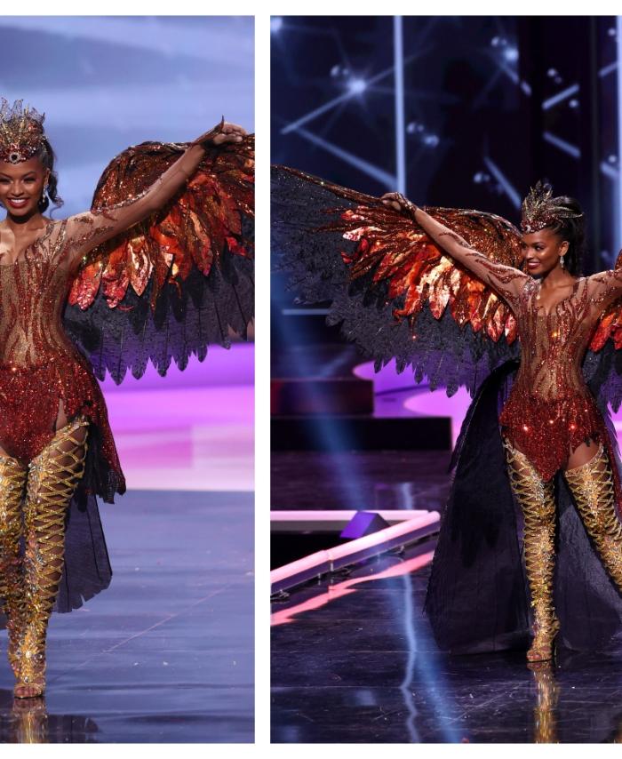 Miss USA Asya Branch en Miss Universo - desfile en traje típico