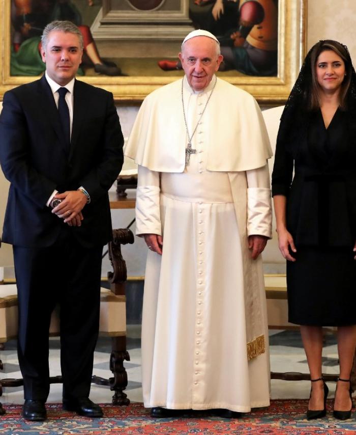 Iván Duque y María Juliana Ruiz en el Vaticano