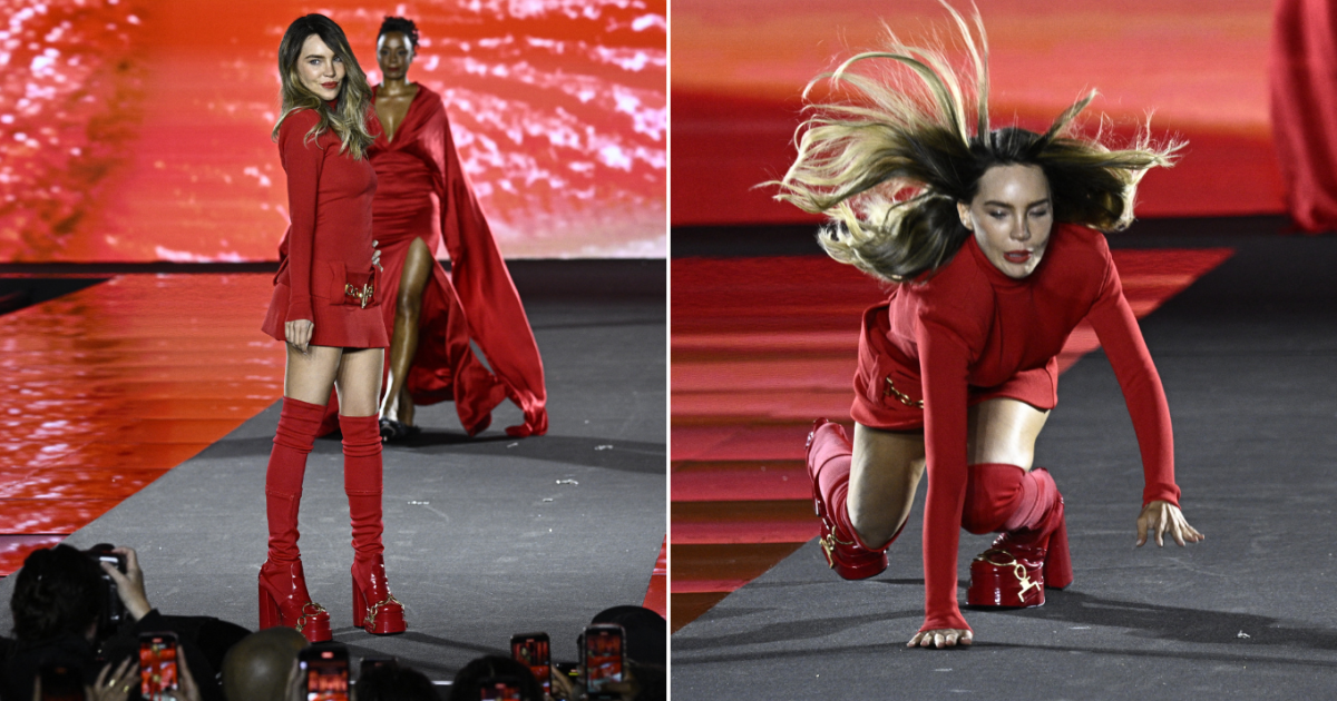 ¡Auch! Belinda se dio ‘totazo’ frente a miles de personas en París